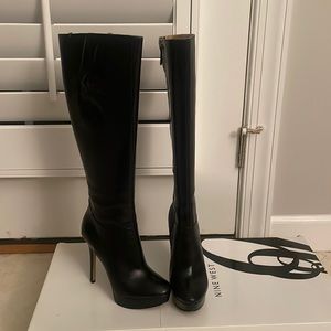Nine West black leather boots